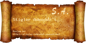 Stigler Adeodát névjegykártya